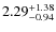 $\rm 2.29_{-0.94}^{+1.38}$