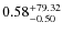 $\rm0.58_{-0.50}^{+79.32}$