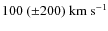$100~(\pm200)~\rm{km~s}^{-1}$