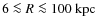 $6 \la R
\la 100~\rm {kpc}$