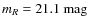 $m_R=21.1~\rm {mag}$