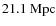 $21.1~\rm {Mpc}$
