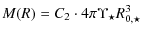 $\displaystyle M(R) =
C_2\cdot 4 \pi \Upsilon_{\star} R_{0,\star}^3$