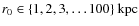 $r_0 \in \{1,2,3,\ldots 100 \}~\rm {kpc}$