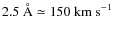 $2.5~\rm {\AA} \simeq 150~\rm {km~s}^{-1} $