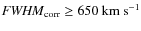 ${\it FWHM}_{\rm corr} \geq650~\rm {km~s}^{-1}$
