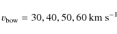 \begin{displaymath}v_{\rm bow} = 30,40,50,60~{\rm km~s}^{-1} \end{displaymath}