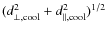$(d_{\rm\perp,cool}^2+d_{\rm\parallel,cool}^2)^{1/2}$
