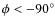 $\phi<-90^\circ$