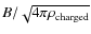 $B/\sqrt{4\pi \rho_{\rm charged}}$