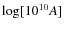 $\log[10^{10} A]$