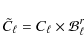 \begin{displaymath}%
\tilde{C}_{\ell}= C_{\ell} \times {\cal{B}}_{\ell}^{r}
\end{displaymath}