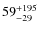 $\rm 59^{+195}_{-29}$