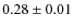 $0.28 \pm 0.01$