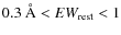 $0.3~\AA < EW_{{\rm rest}} < 1$
