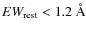 $EW_{{\rm rest}} < 1.2~\AA$