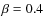 $\beta=0.4$
