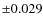 $\pm 0.029$