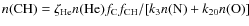 $n({\rm
CH}) = {\zeta _{\rm He}n({\rm He})f_{\rm C}f_{\rm
CH}}/[{k_{3}n({\rm N})+k_{20}n({\rm O})}]$