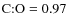 $\rm C{:}O = 0.97$