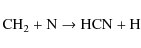 \begin{displaymath}\rm {CH_2 + N \to HCN + H}
\end{displaymath}
