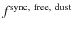 $f^{\rm sync, ~ free, ~ dust}$
