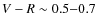 $V-R \sim 0.5{-}0.7$
