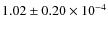 $1.02 \pm 0.20\times 10^{-4}$
