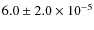 $6.0\pm 2.0\times 10^{-5}$