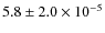$5.8\pm 2.0 \times 10^{-5}$