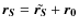 ${\vec {r_S}}=\tilde{\vec {r_S}}+{\vec {r_0}}$