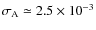 $\sigma_{\rm A} \simeq 2.5 \times 10^{-3}$