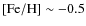 $\rm [Fe/H] \sim -0.5$