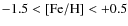 $-1.5 <\rm [Fe/H] < +0.5$