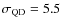 $\sigma_{\rm QD} = 5.5$