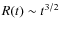 $R(t) \sim t^{3/2}$
