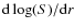 ${\rm d} \log (S)/{\rm d}r$
