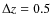 $\Delta z=0.5$
