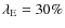 $\lambda_{\rm E}=30\%$