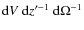 ${\rm d}V\ {\rm d}z'^{-1}\ {\rm d}\Omega^{-1}$