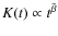 $K(t) \propto t^{\tilde{\beta}}$