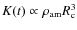 $K(t) \propto \rho_{\rm am} R_{\rm c}^3$