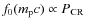 $f_0(m_{\rm p}c) \propto P_{\rm CR}$