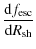 $\displaystyle %
\frac{{\rm d}f_{\rm esc}}{{\rm d}R_{\rm sh}}$