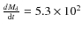 $\frac{dM_{\rm d}}{{\rm d}t} = 5.3 \times 10^2$
