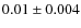 $0.01 \pm 0.004$