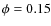 $\phi=0.15$