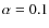 $\alpha = 0.1$