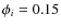 $\phi_i = 0.15$