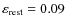 $\varepsilon_{\rm rest} = 0.09$